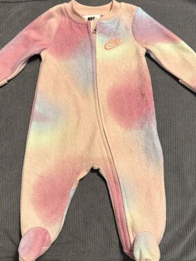 Nike Pastel Tie-Dye Footed One-Piece - Pink, Blue, Yellow